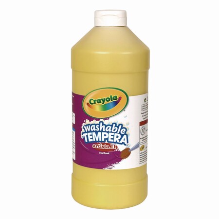 Crayola Artista II Washable Tempera Paint, Yellow, 32 oz Bottle 543132034